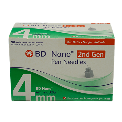 BD Nano Ultra Fine Pen Needles 4mm x 32G - 90 Count