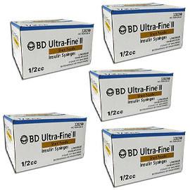 BD Embecta Ultra-Fine Insulin Syringes Short Needle 31g 1/2cc 5/16in 90/bx Case of 5 - (328290) (formerly BD)
