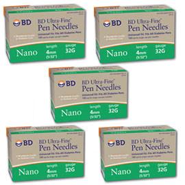 BD Embecta Ultra-Fine Nano Pen Needle - 32 G 4 mm - BX 90 - Case of 5