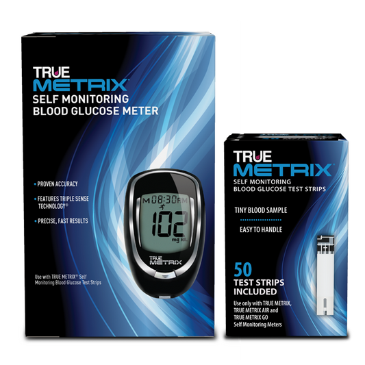 TRUE METRIX Self Monitoring Blood Glucose Meter Kit Combo (Meter and 50 Test Strips)
