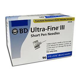 BD Embecta Ultra-Fine III Short Pen Needles - 31G 5/16" - BX 90