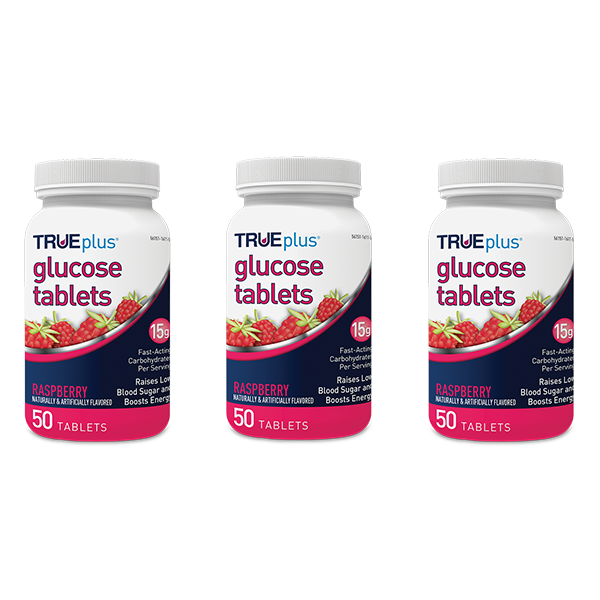 TRUEplus Glucose Tabs - Raspberry 50 ct. - Pack of 3