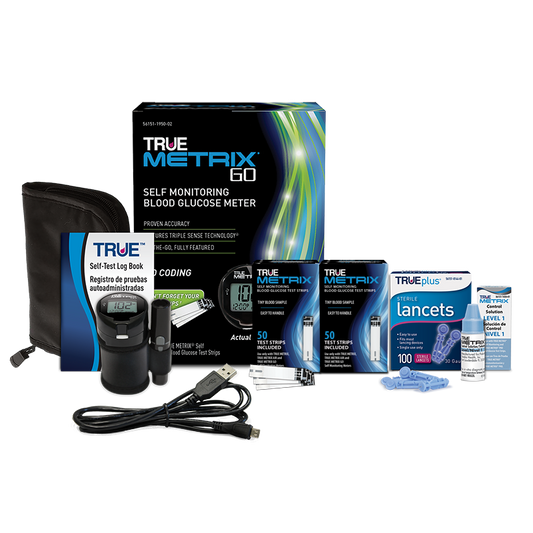 TRUE METRIX GO® Glucose Meter Starter Kit with USB Data Cable