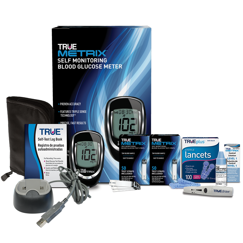TRUE METRIX Glucose Meter Package with Docking Station