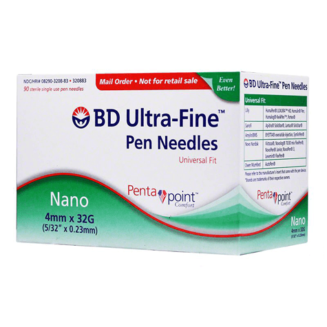 BD Embecta Nano Ultra Fine Pen Needles - 32G 4mm - BX 90 (formerly BD)