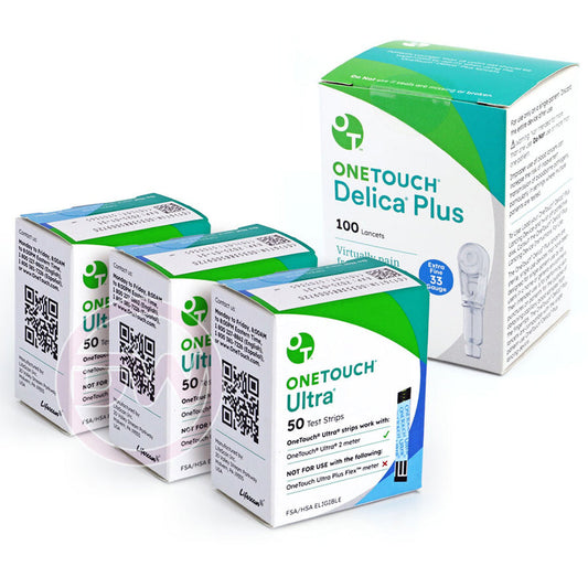 One Touch Ultra Test Strips 150ct with 100 FREE Lancets